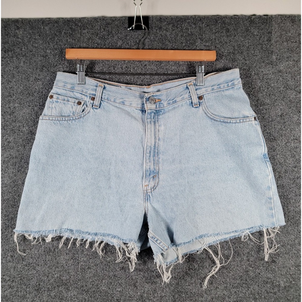 Vintage Levi's 550 Jean Shorts Womens Size 16 (34" Waist) Made in USA Cut-Off